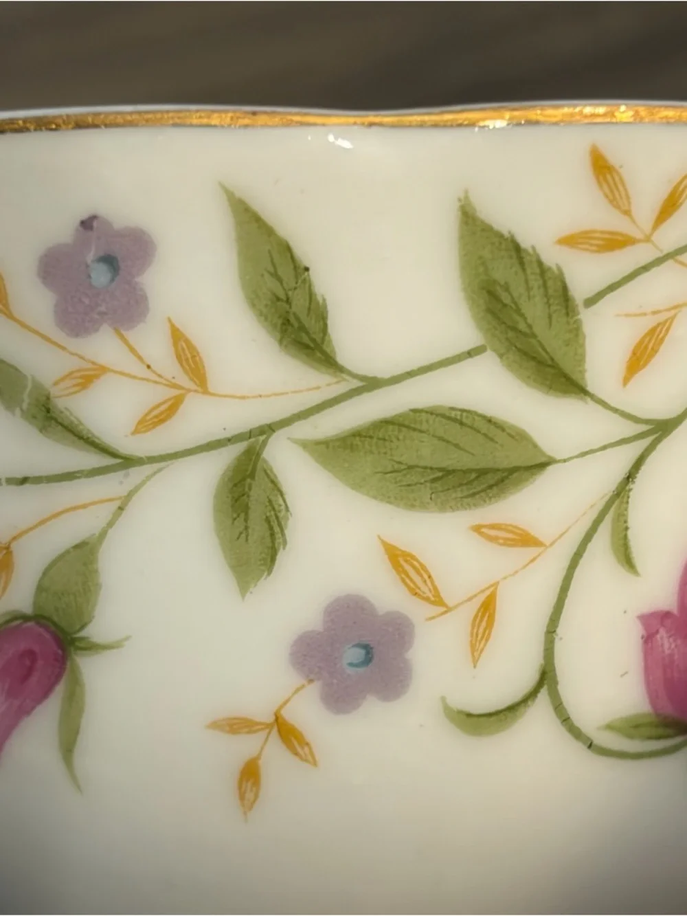 Vintage Lefton Hand Painted Replacement Tea Cup 5804R Pink Purple Flowers - Picture 5 of 16